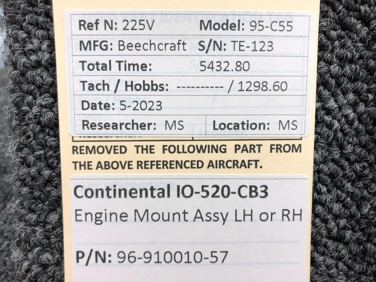 Continental Motors  96-910010-57 Continental IO-520-CB3 Engine Mount Assembly LH or RH (White)