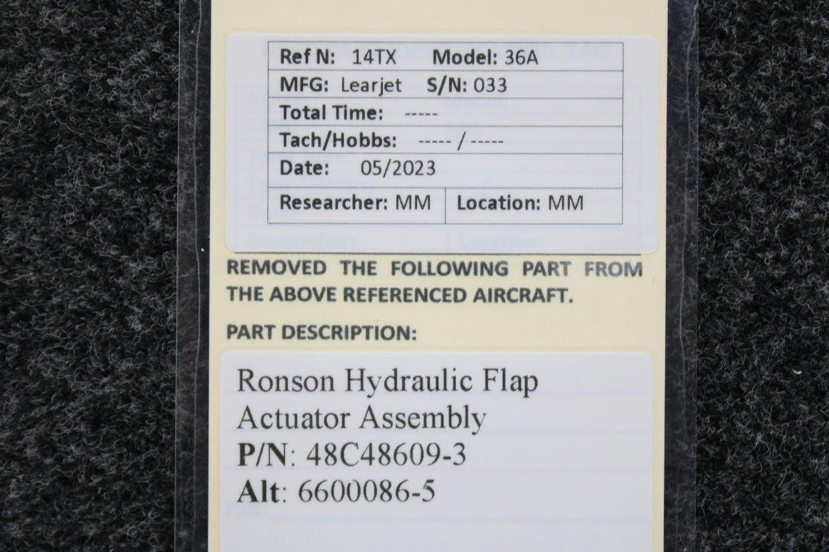 ronson 48C48609-3 (Alt:600086-5) Ronson Hydraulic Flap Actuator Assembly