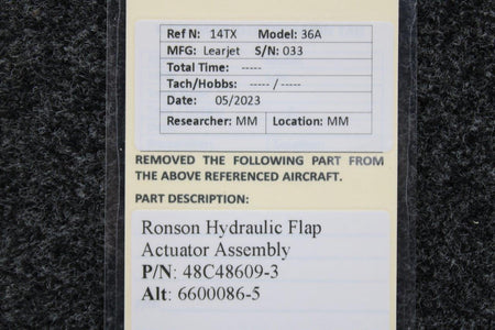 ronson 48C48609-3 (Alt:600086-5) Ronson Hydraulic Flap Actuator Assembly