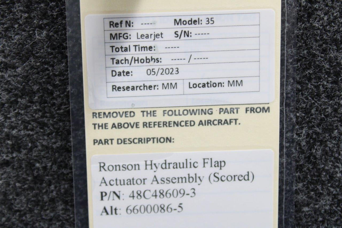 ronson 48C48609-3 (Alt:6600086-5) Ronson Hydraulic Flap Actuator Assembly (Scored)