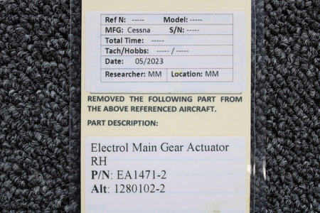 Cessna Aircraft Parts EA1471-2 (Alt: 1280102-2) Cessna 210 Ozone Main Gear Actuator RH