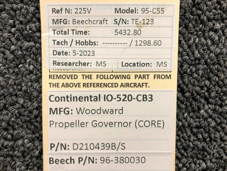 Woodward D210439B/S Continental IO-520-CB3 Woodward Prop Governor (Prop Struck, Core)