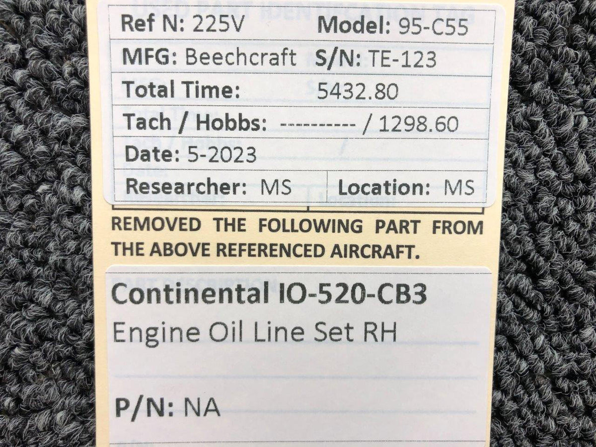 Continental Motors  Continental IO-520-CB3 Engine Oil Line Set RH