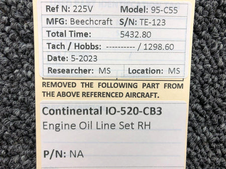 Continental Motors  Continental IO-520-CB3 Engine Oil Line Set RH