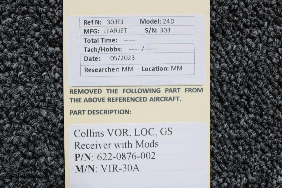 Collins 622-0876-002 Collins VIR-30A VOR, LOC, GS Receiver With Mods