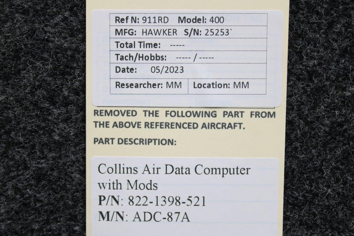 Collins 822-1398-521 Collins ADC-87A Air Data Computer With Mods