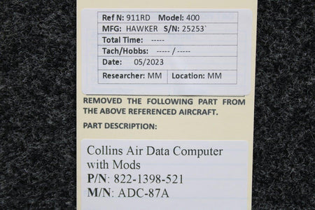 Collins 822-1398-521 Collins ADC-87A Air Data Computer With Mods