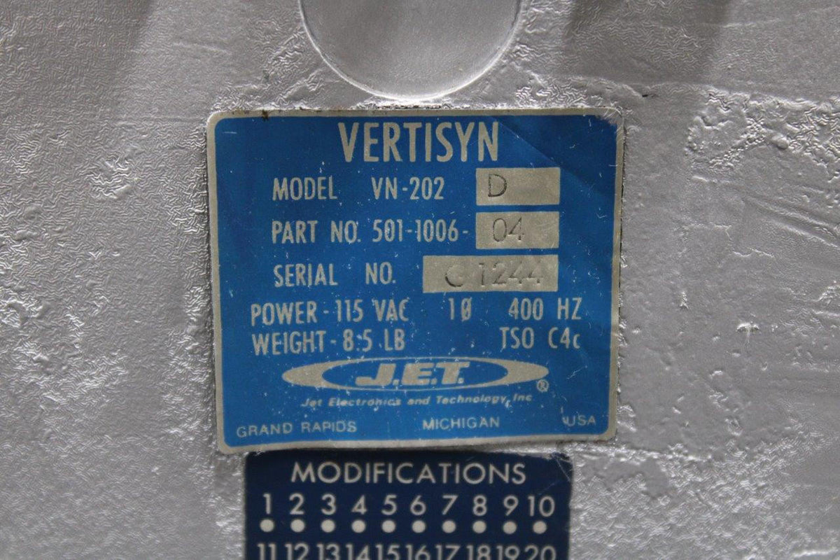 J.E.T 501-1006-04 J.E.T VN-202D Vertisyn Unit (Volts:115)