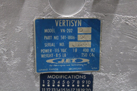 J.E.T 501-1006-04 J.E.T VN-202D Vertisyn Unit (Volts:115)