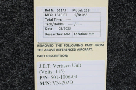 J.E.T 501-1006-04 J.E.T VN-202D Vertisyn Unit (Volts:115)