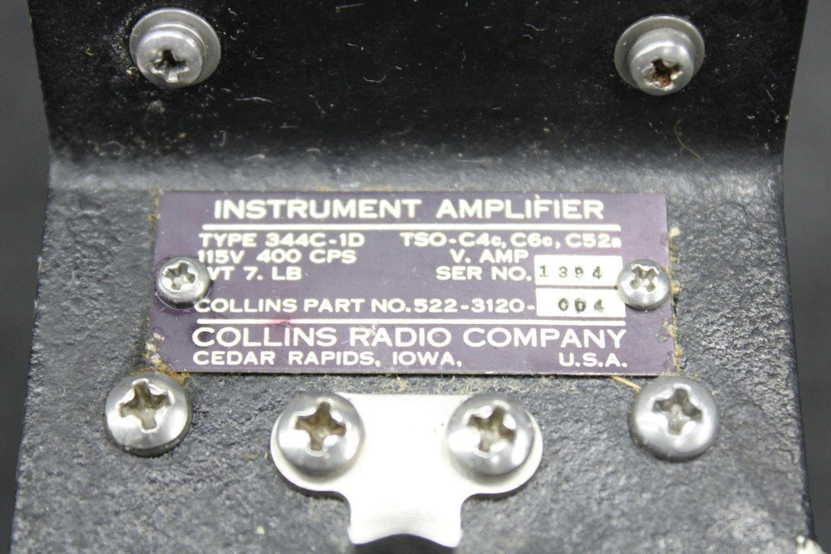 Collins 522-3120-004 Collins 344C-1D Instrument Amplifier With Mods (Volts: 115)