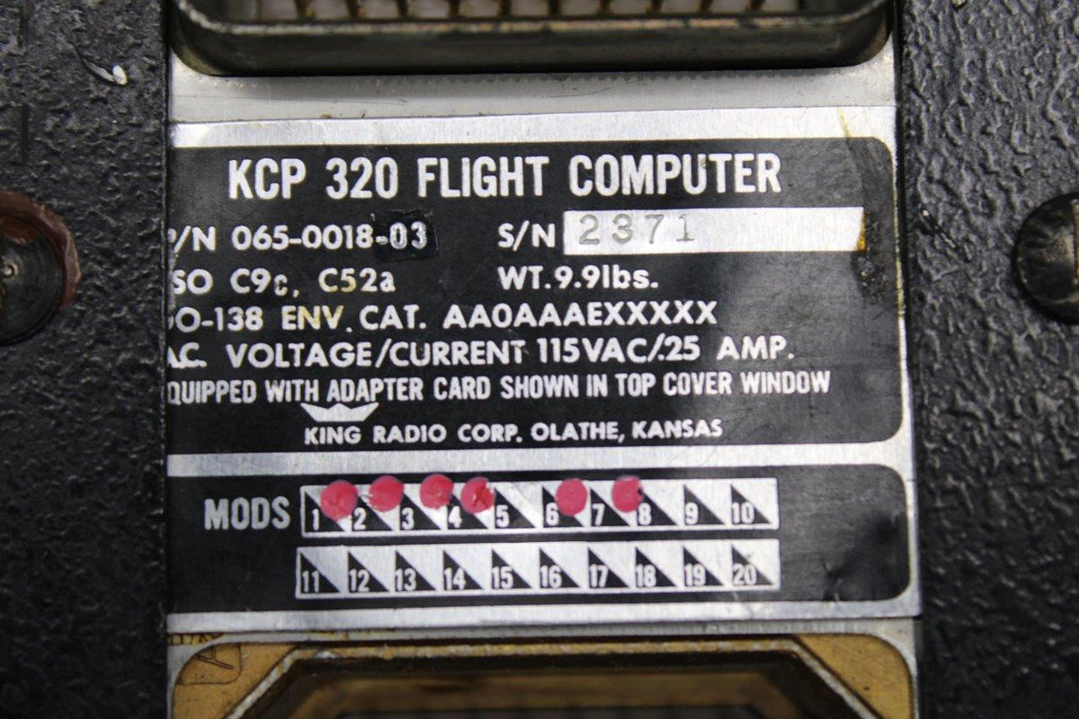 King Radio 065-0018-03 King Radio KCP-320 Flight Computer With Mods (Volts: 115) (Amps: .25)