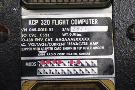 King Radio 065-0018-03 King Radio KCP-320 Flight Computer With Mods (Volts: 115) (Amps: .25)