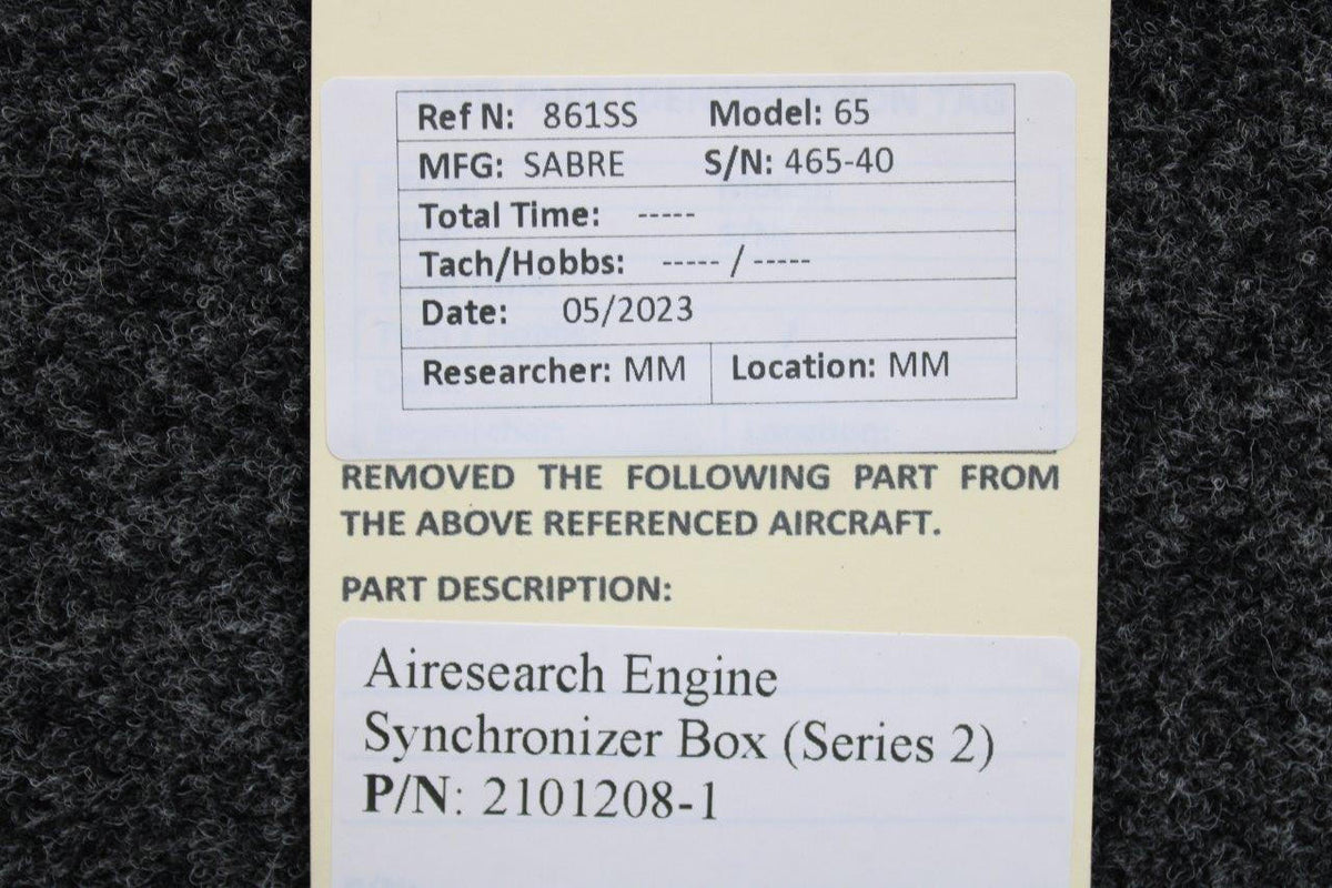 Airesearch 2101208-1 Airesearch Engine Synchronizer Box (Series 2)