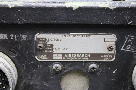 Airesearch 2101208-1 Airesearch Engine Synchronizer Box (Series 2)