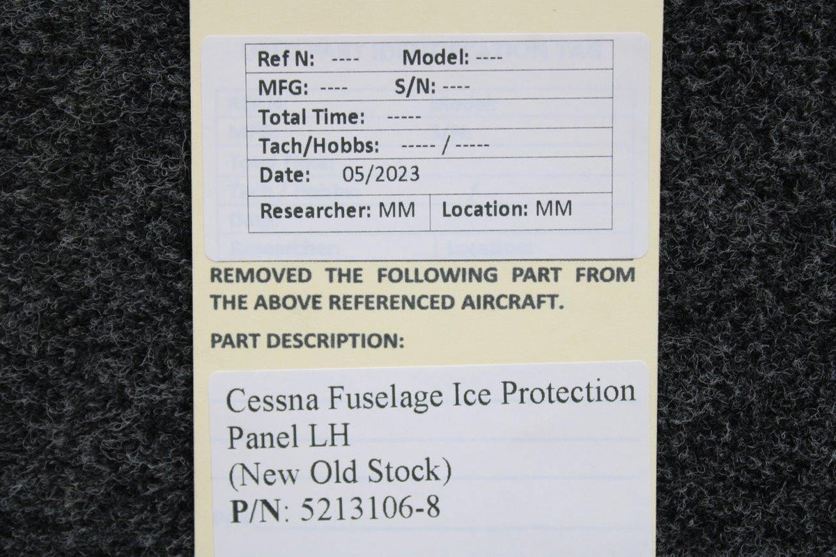 Cessna Aircraft Parts 5213106-8 Cessna Fuselage Ice Protection Panel LH (New Old Stock)