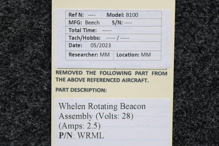 Whelen WRML Whelen Rotating Beacon Assembly (Volts: 28) (Amps: 2.5)