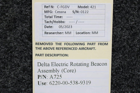 Delta A725 (Use: 6220-00-538-9319) Delta Electric Rotating Beacon Assembly