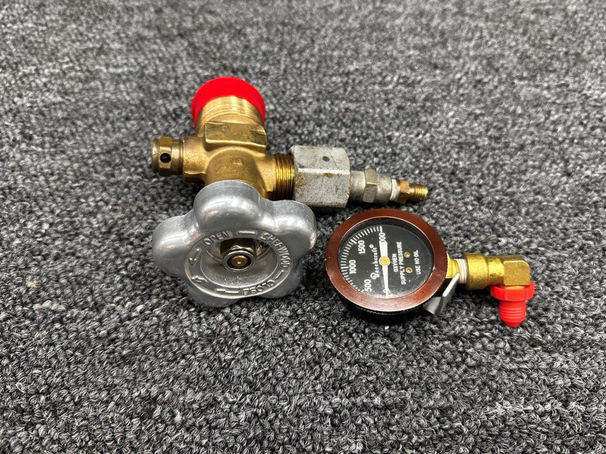 Beechcraft Parts Beechcraft 95-C55 Oxygen Regulator Valve with Gauge