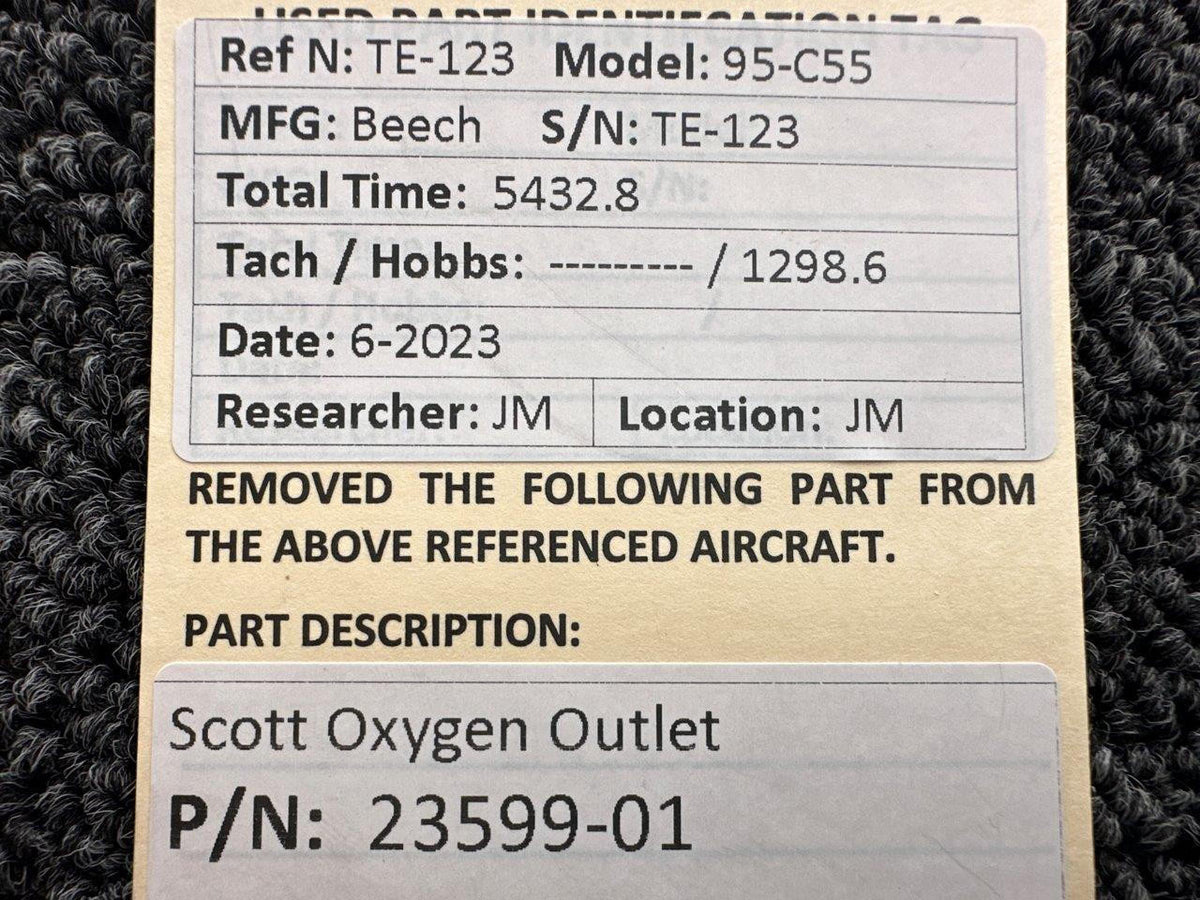 scott 23599-01 Scott Oxygen Outlet