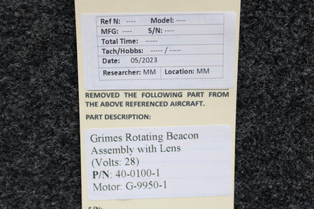 Grimes 40-0100-1 Grimes Rotating Beacon Assembly (Volts: 28)
