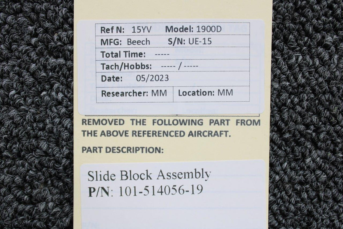 Beechcraft Parts 101-514056-19 Beech 1900D Slide Block Assembly