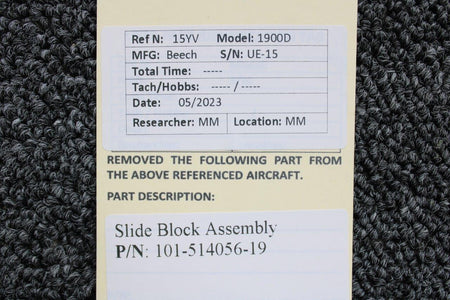 Beechcraft Parts 101-514056-19 Beech 1900D Slide Block Assembly