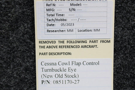 Cessna Aircraft Parts 0851170-27 Cessna Cowl Flap Control Turnbuckle Eye (New Old Stock)