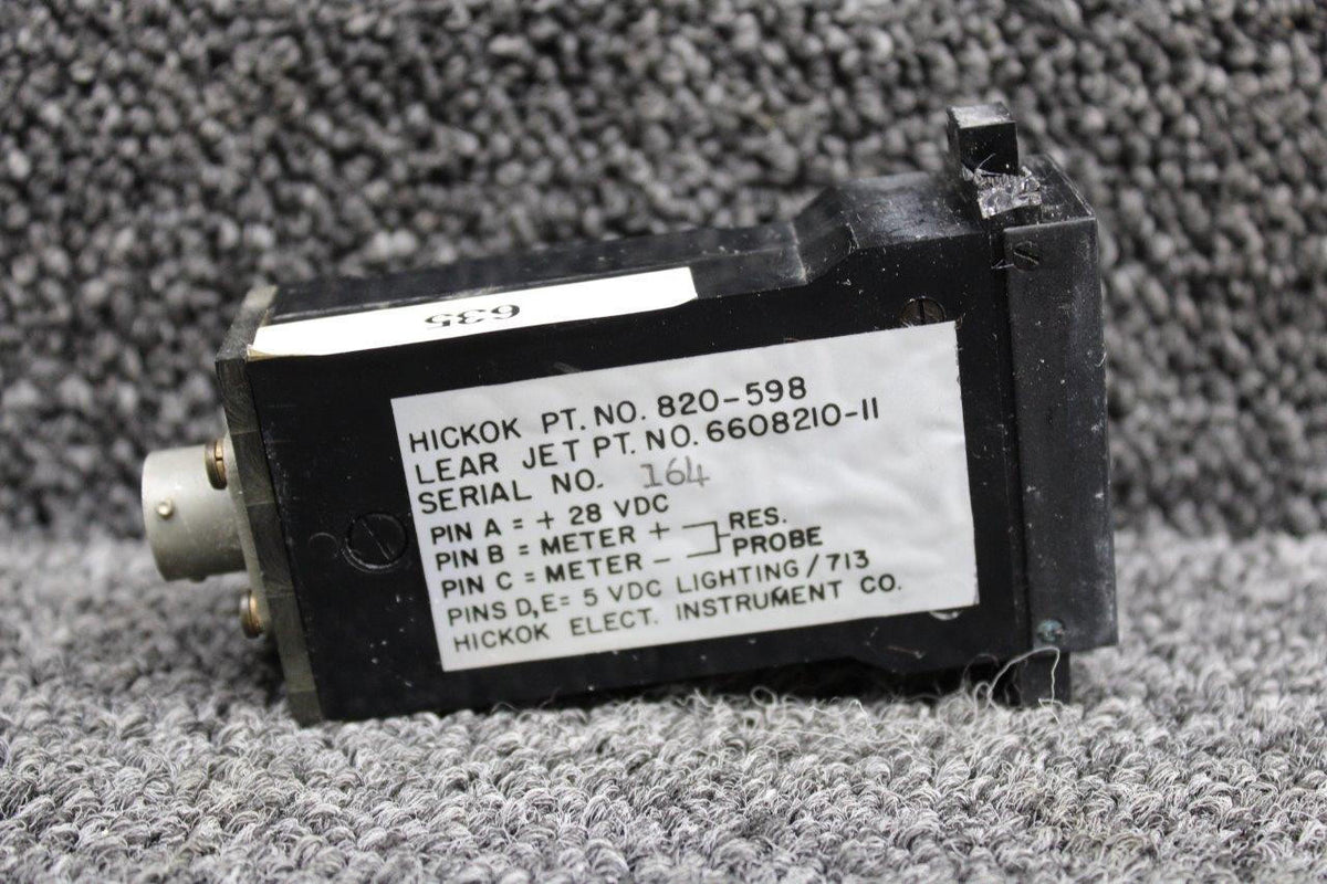 Learjet 820-598 (Alt: 6608210-11) Hickok Learjet 35A Stab Temperature Indicator
