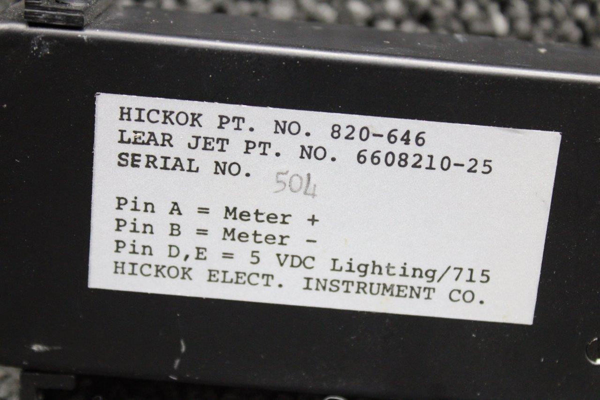 Learjet 820-646 (Alt: 660210-25) Hickok Learjet 35A Flap Position Indicator