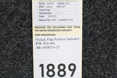 Learjet 820-646 (Alt: 660210-25) Hickok Learjet 35A Flap Position Indicator