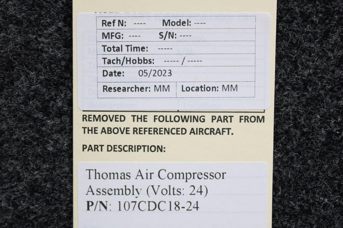 Thomas 107CDC18-24 Thomas Air Compressor Assembly (Volts: 24)