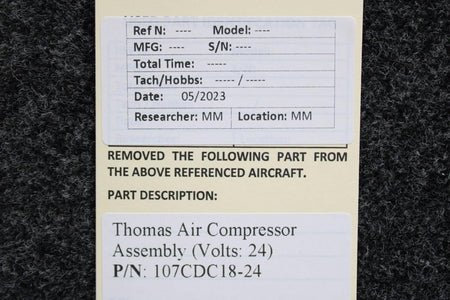 Thomas 107CDC18-24 Thomas Air Compressor Assembly (Volts: 24)