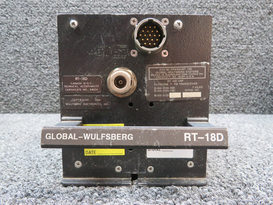 400-0125-102 Global-Wulfsberg RT-18D Flitefone Tranceiver - FM