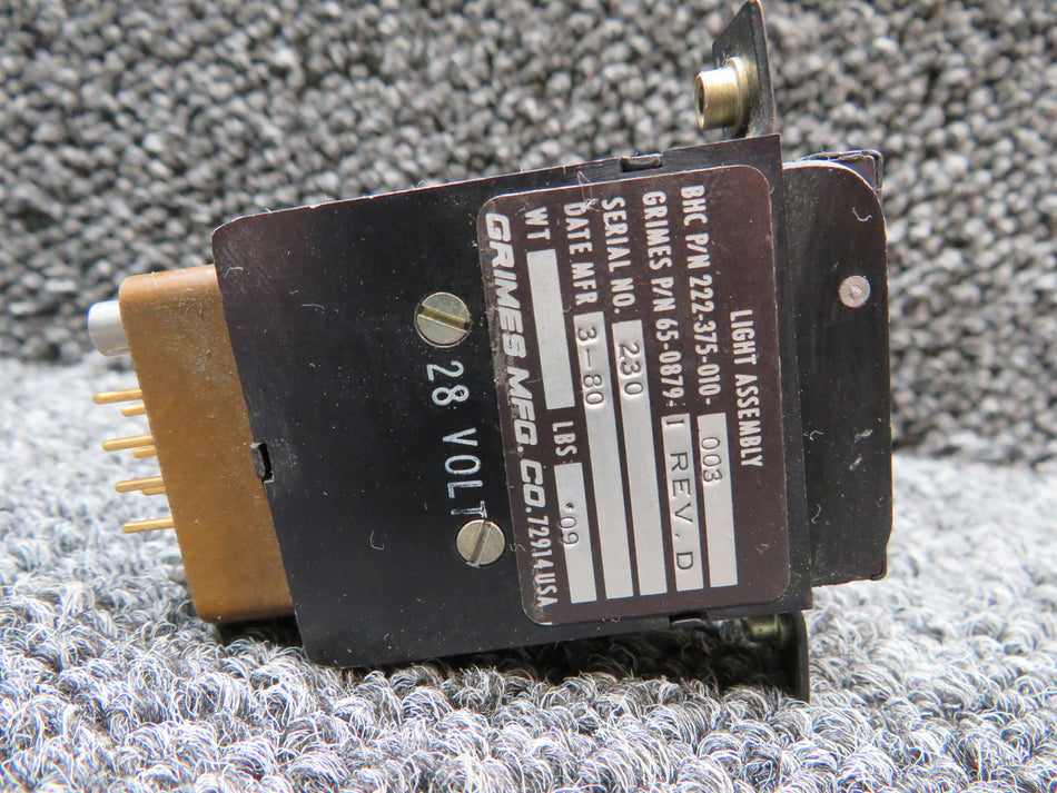 65-0879-1 Rev. D (Alt: 22-375-010-003) Grimes Light Assembly (Volts:28)