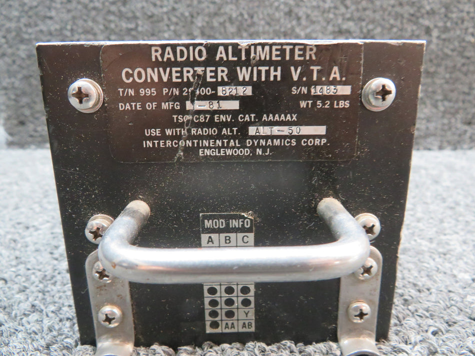 29400-8212 Intercontinental Dynamics Radio Altimeter Converter with Mods
