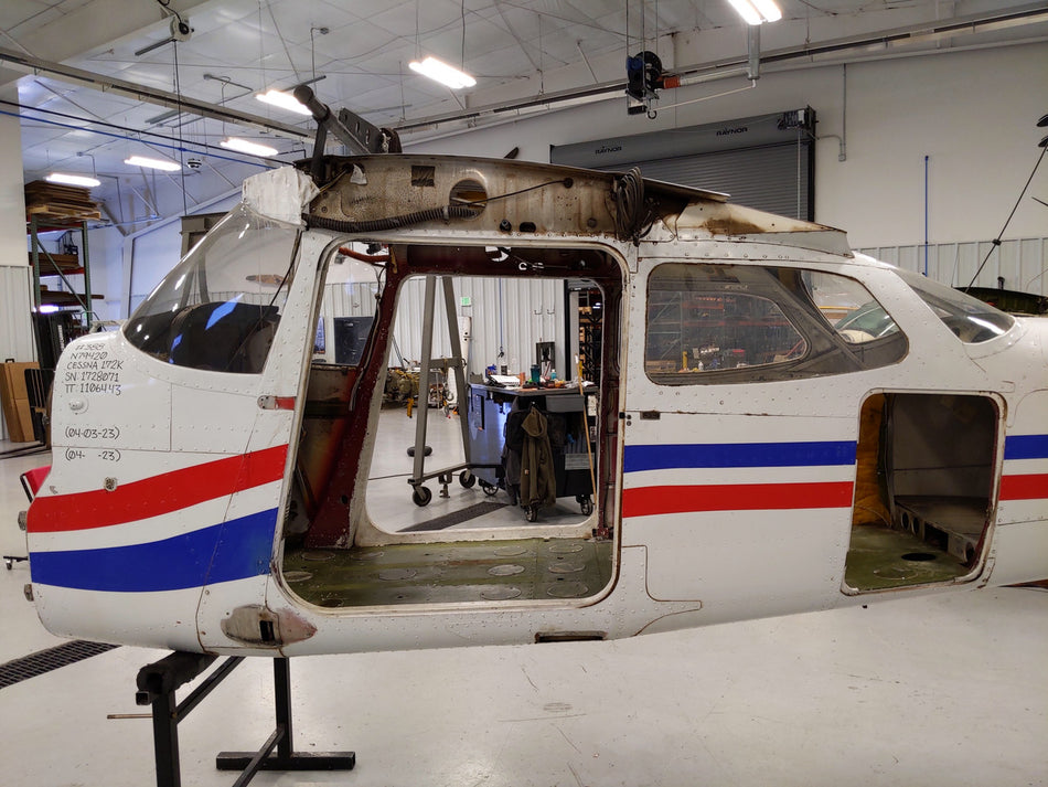 Cessna 172K Fuselage w Bill of Sale, Data Tag, Airworthiness, and Logs (No firewall)
