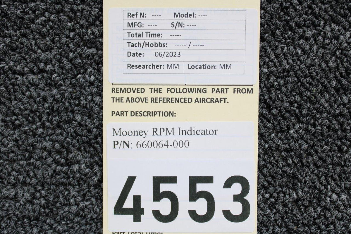 Mooney Aircraft Parts & Accessories 660064-000 Mooney RPM Indicator