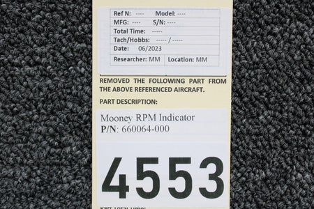 Mooney Aircraft Parts & Accessories 660064-000 Mooney RPM Indicator