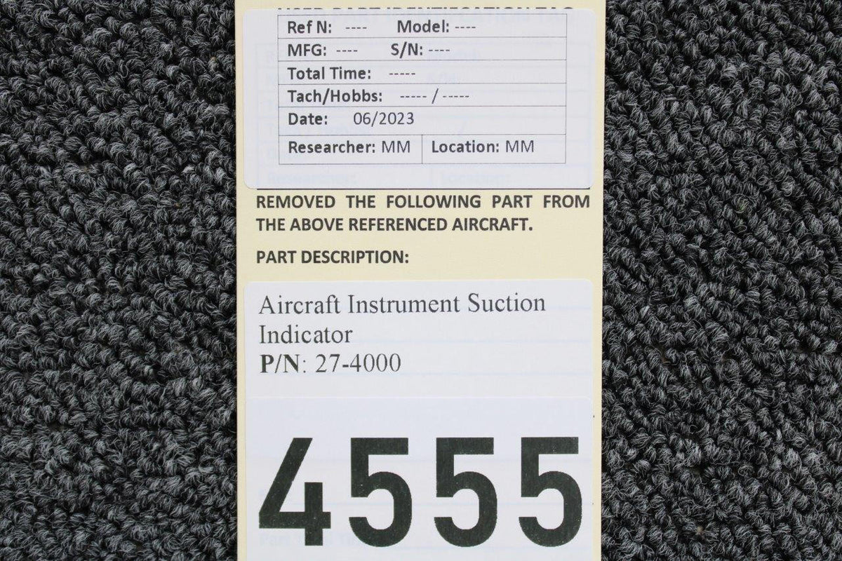 Aircraft Instrument and Development Inc 27-4000 Aircraft Instrument and Development Inc Suction Indicator