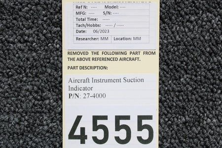 Aircraft Instrument and Development Inc 27-4000 Aircraft Instrument and Development Inc Suction Indicator