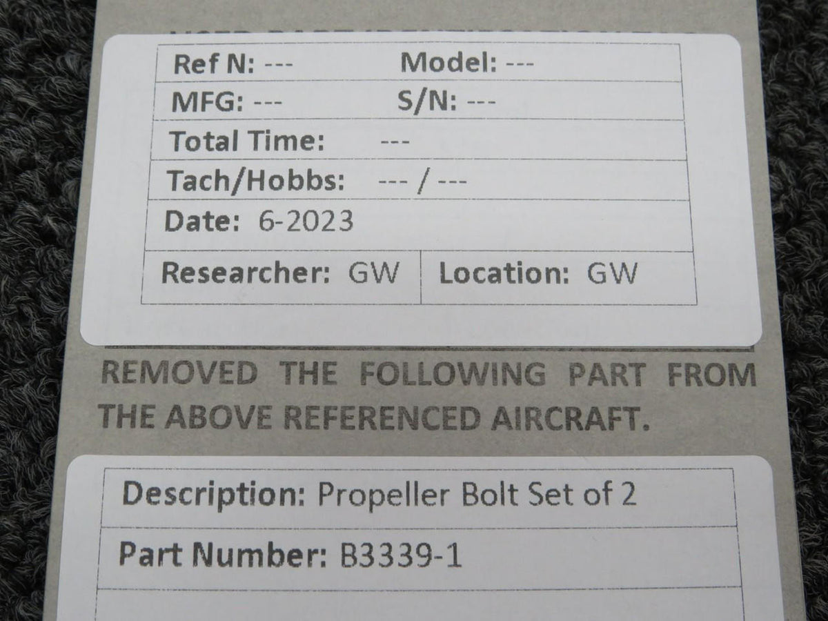 Does Not Apply B3339-1 Propeller Bolt Set of 2