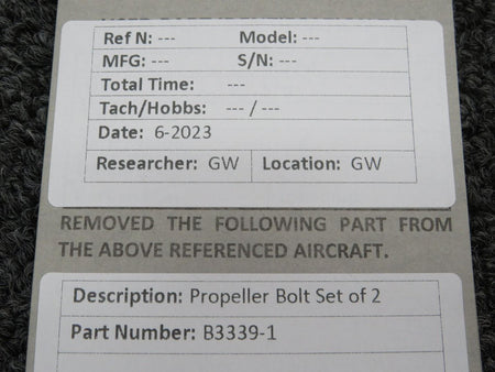 Does Not Apply B3339-1 Propeller Bolt Set of 2