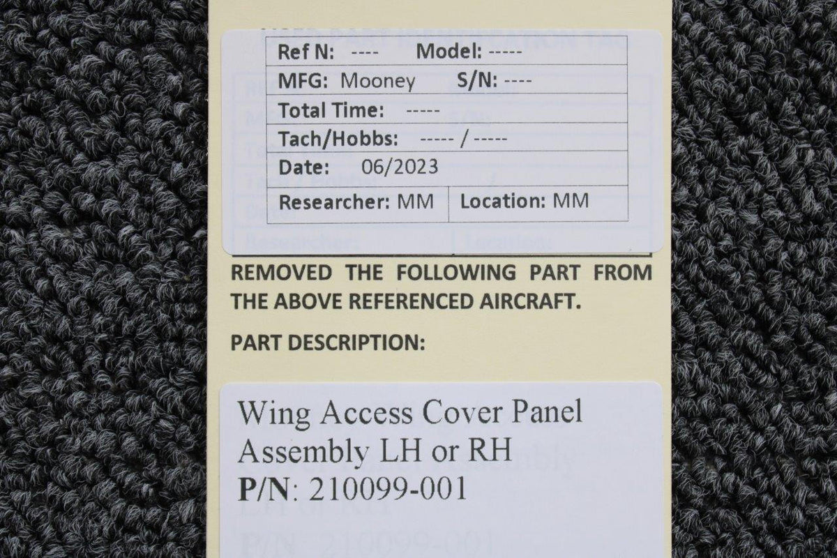 Mooney Aircraft Parts & Accessories 210099-001 Mooney Wing Access Cover Panel Assembly LH or RH