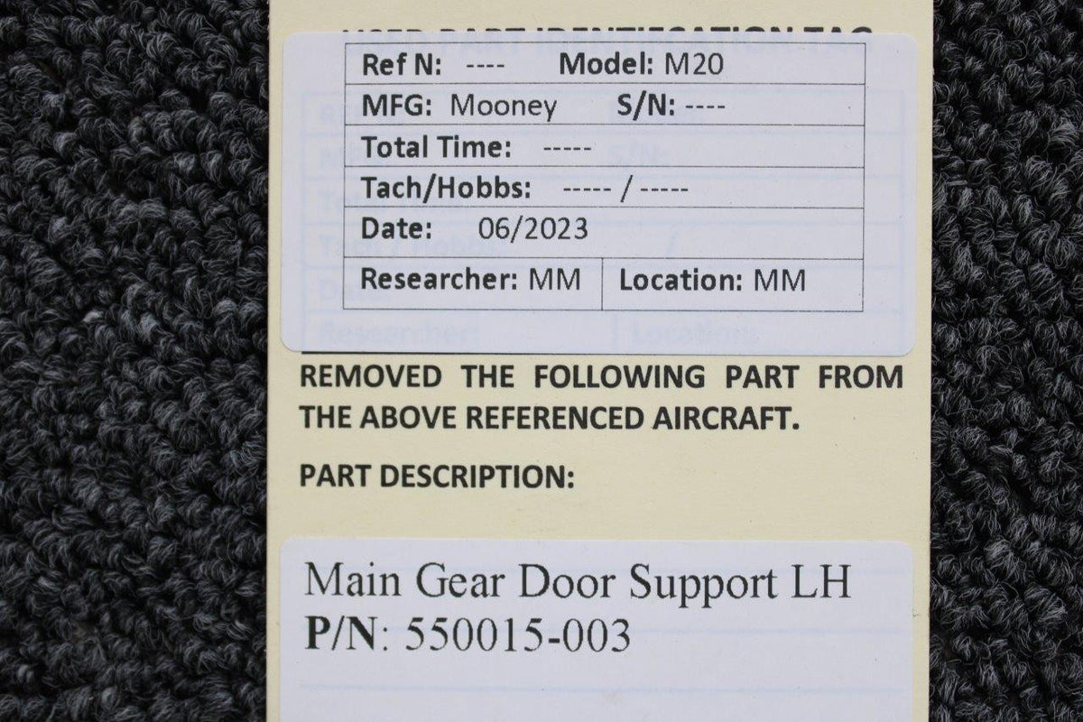 Mooney Aircraft Parts & Accessories 550015-003 Mooney M20 Main Gear Door Support LH
