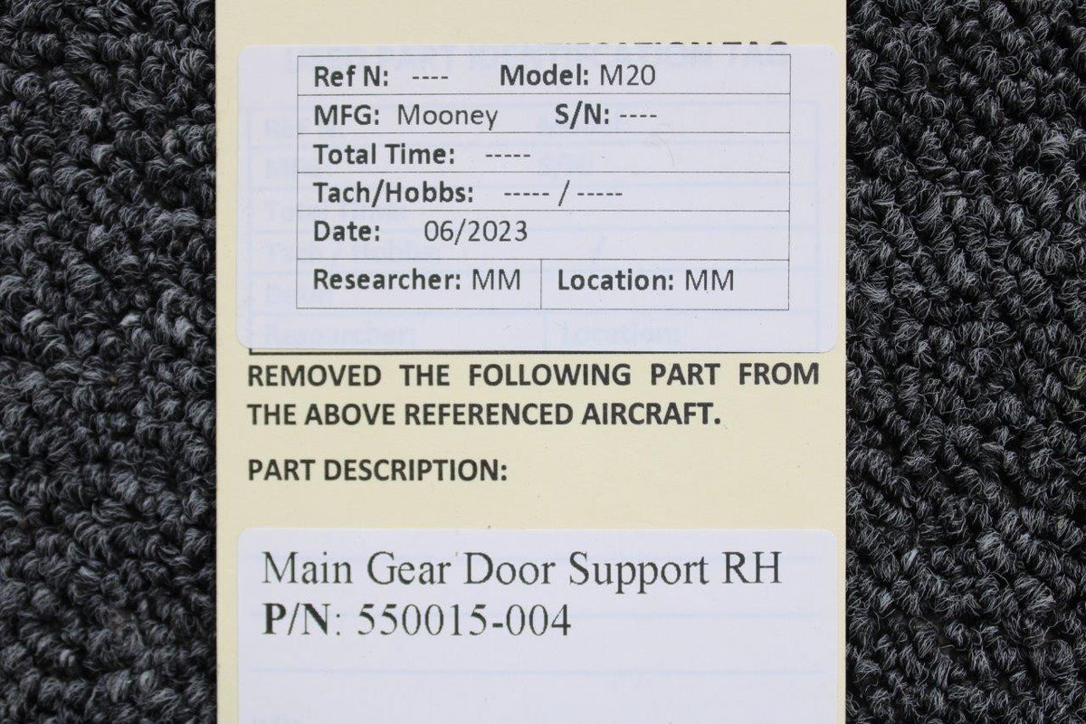 Mooney Aircraft Parts & Accessories 550015-004 Mooney M20 Main Gear Door Support RH