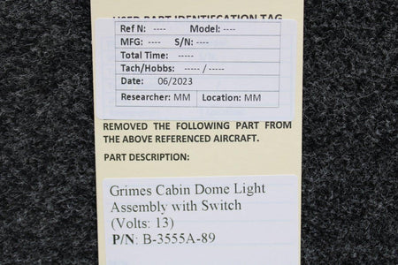 Grimes B-3555A-89 Grimes Cabin Dome Light Assembly with Switch (Volts: 13)
