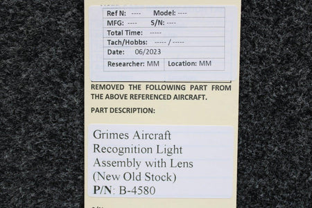 Grimes B-4580 Grimes Aircraft Recognition Light Assembly with Lens (New Old Stock)