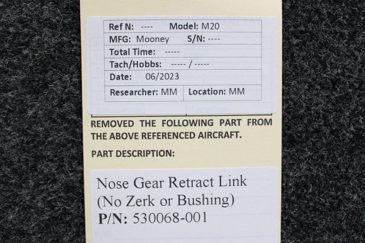 Mooney Aircraft Parts & Accessories 530068-001 Mooney M20 Nose Gear Retract Link (No Zerk or Bushing)