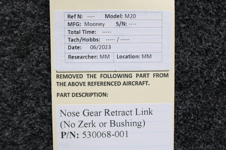 Mooney Aircraft Parts & Accessories 530068-001 Mooney M20 Nose Gear Retract Link (No Zerk or Bushing)